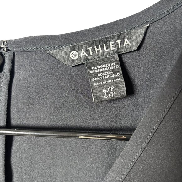 Athleta Black sleeveless jumpsuit outdoors casual stretch comfort size 6P - Picture 10 of 11